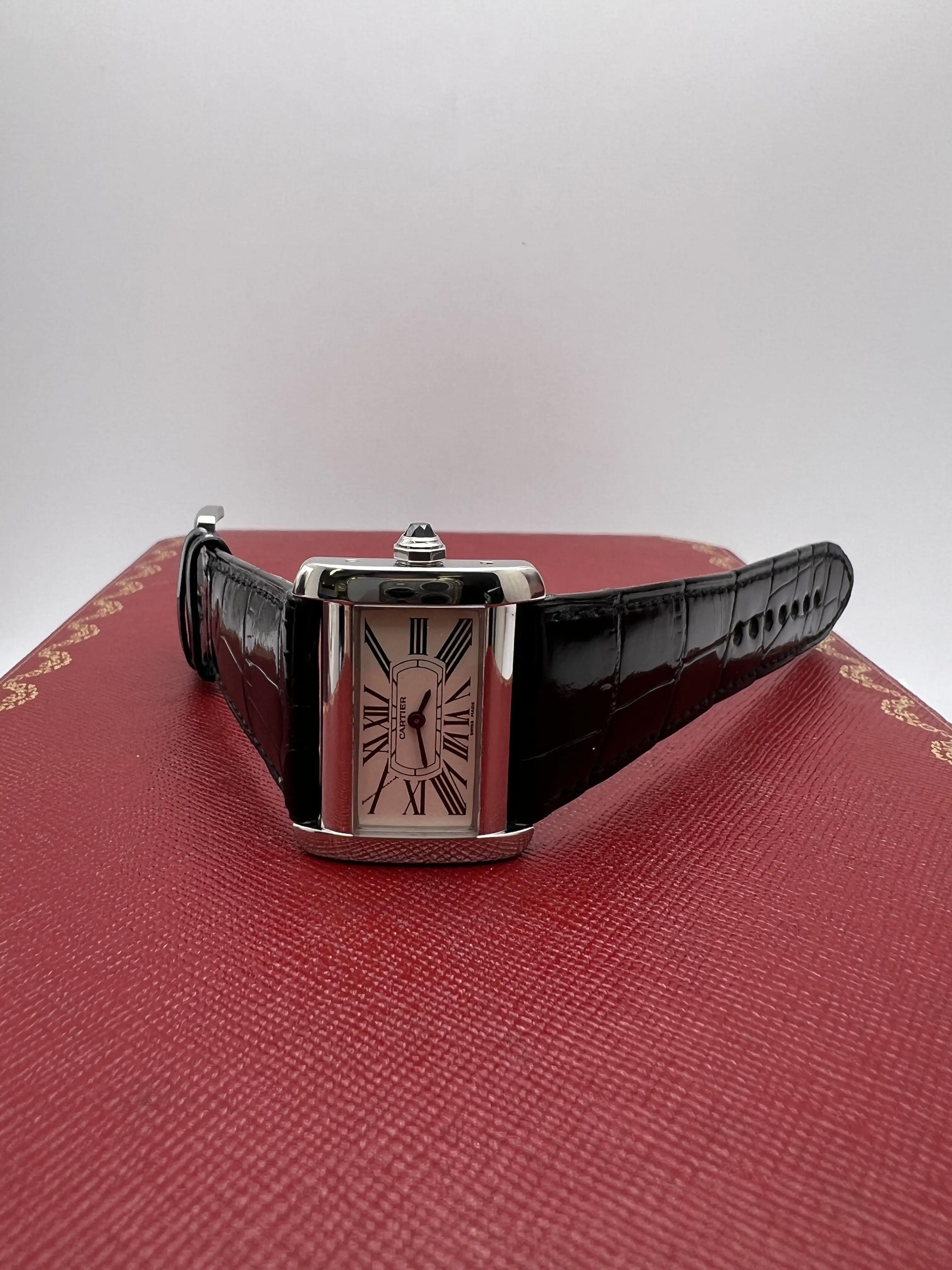 Cartier Mini Tank Divan W6300255 Ivory Dial Box Papers | eBay