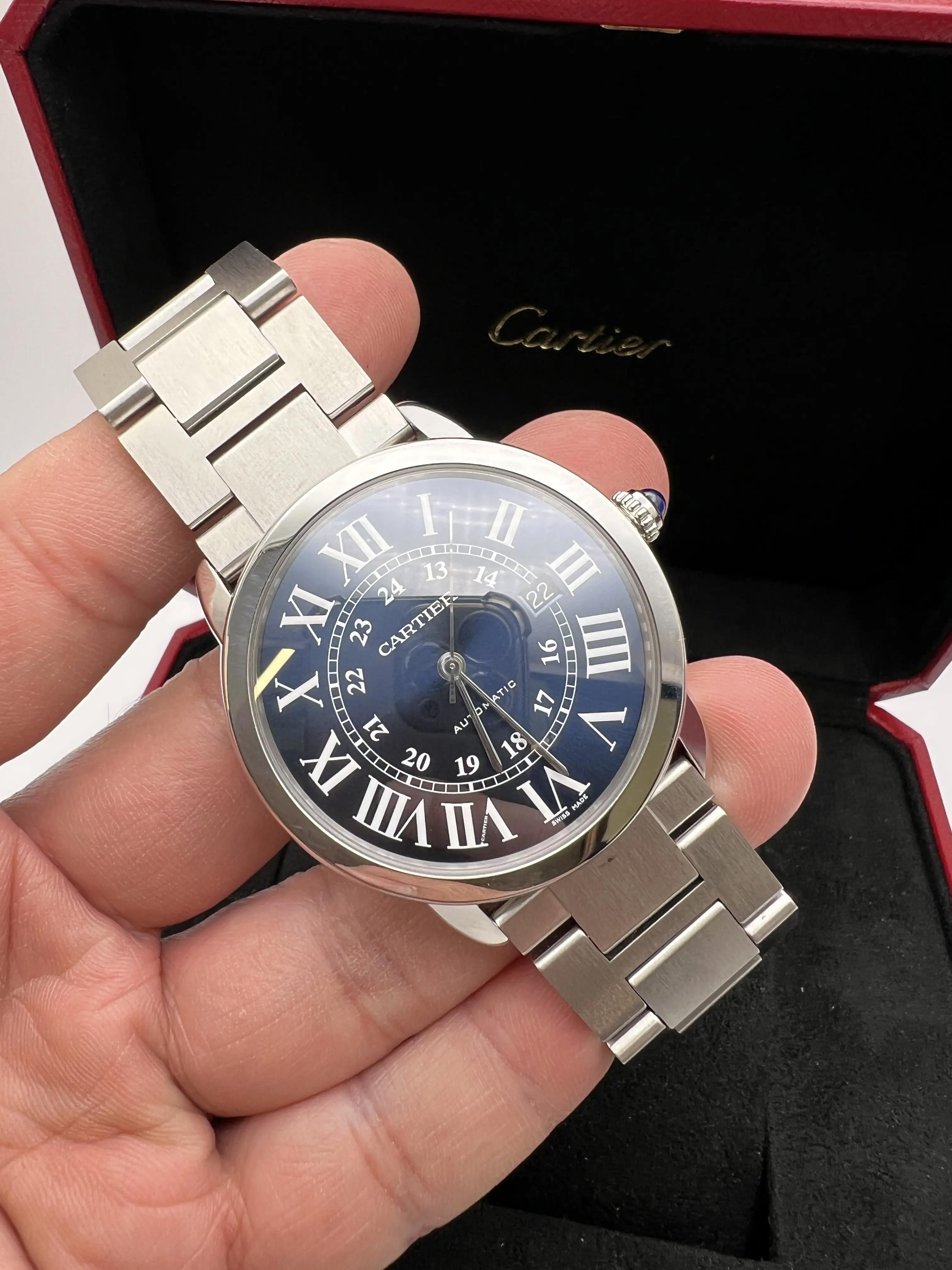 Cartier Ronde Solo 42mm Blue Dial Automatic Box Papers WSRN0023 | eBay