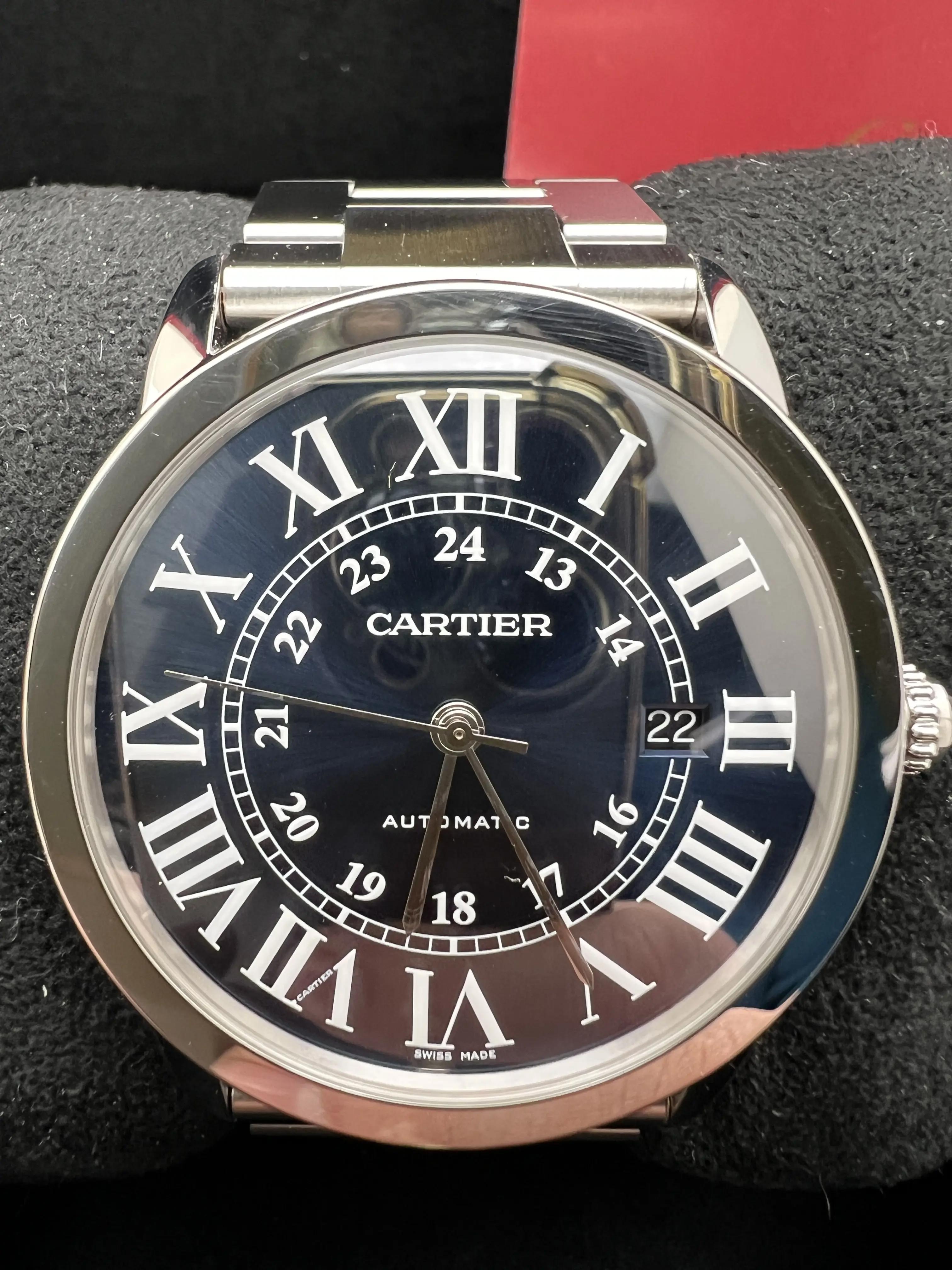 Cartier Ronde Solo 42mm Blue Dial Automatic Box Papers WSRN0023 | eBay