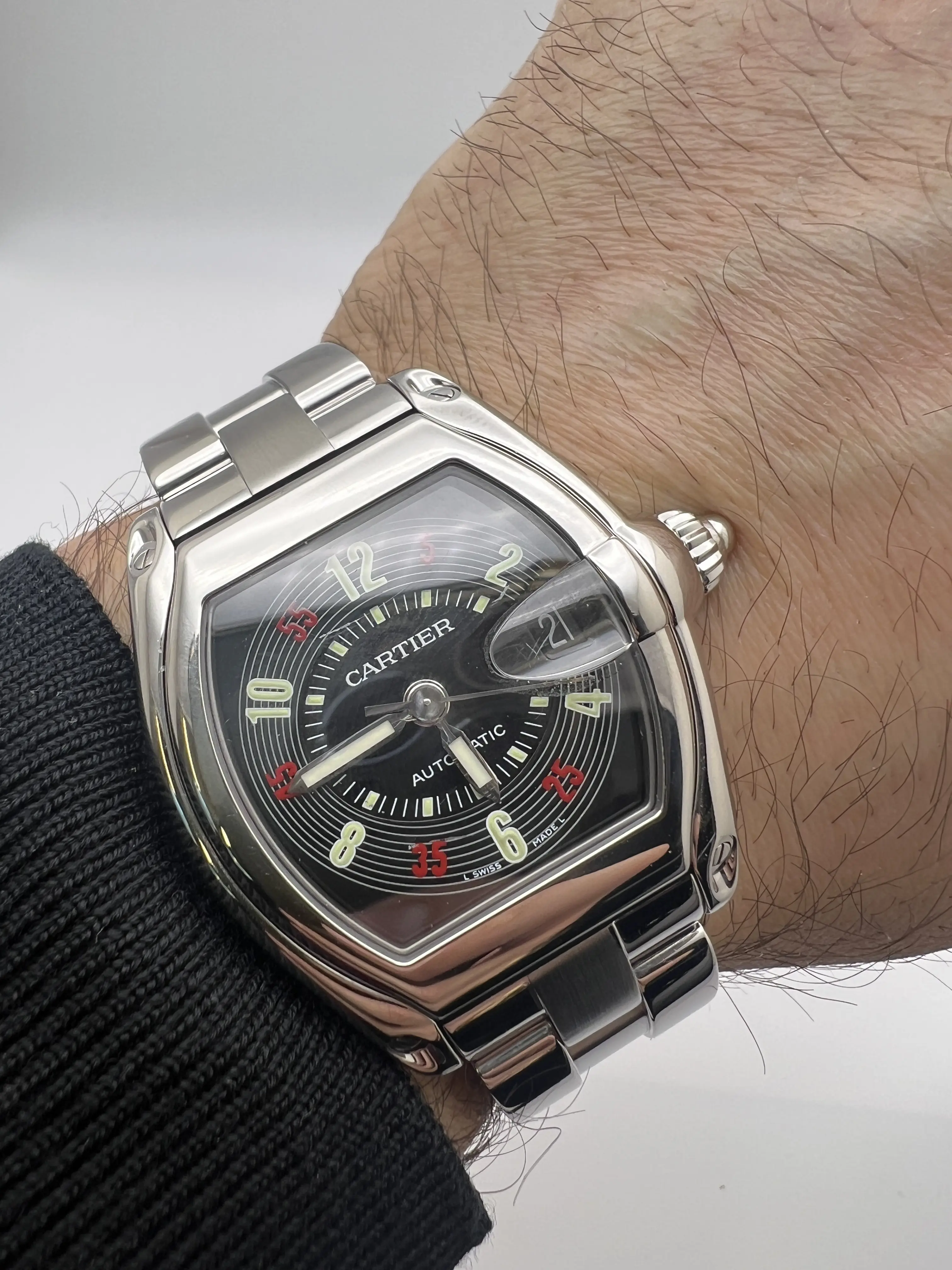 Cartier Roadster Black Vegas Dial 38mm Box Papers W62002V3 | eBay