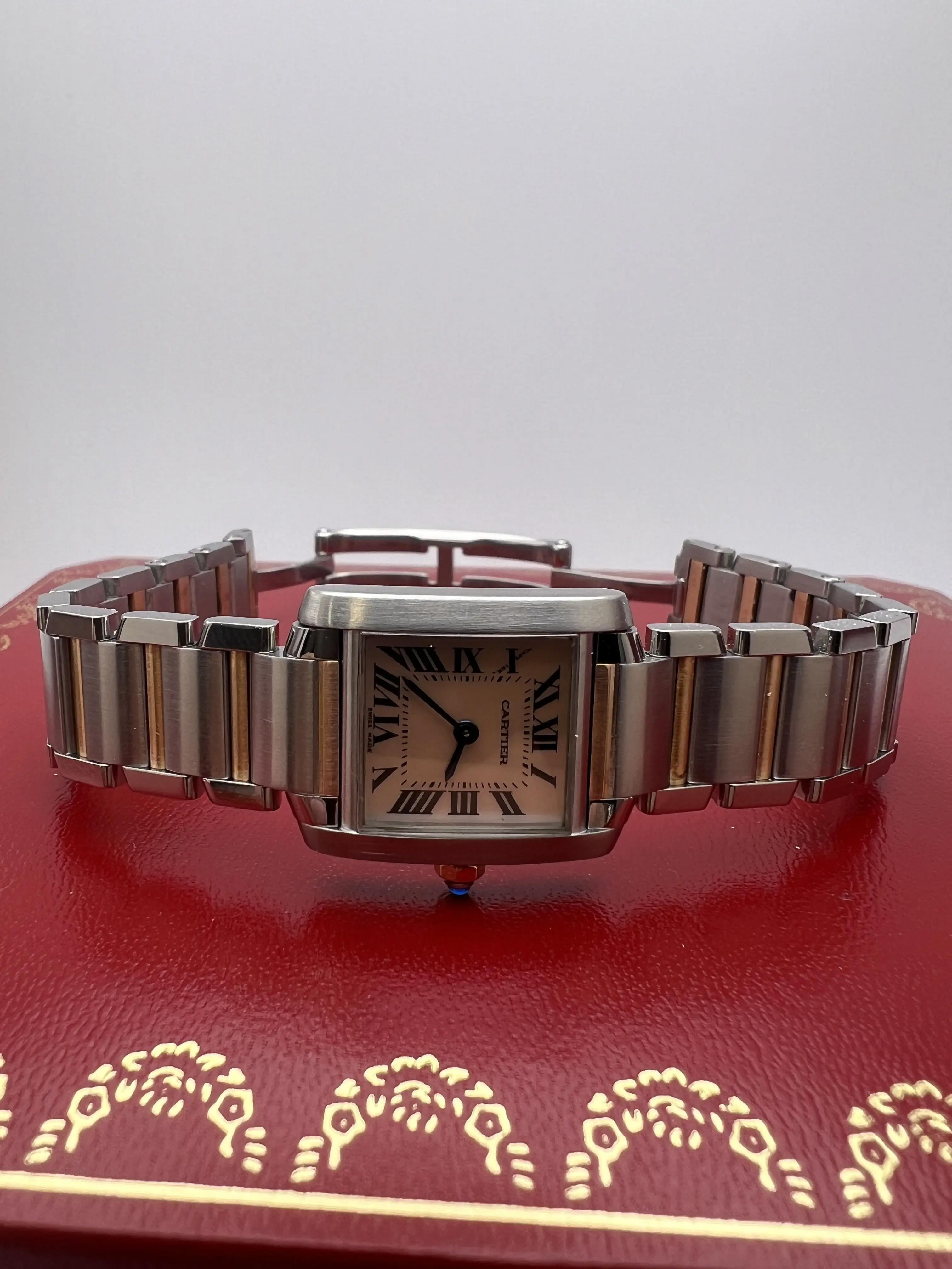 未使用　Cartier フォトフレーム　箱付き Cartier Tank Francaise Small 18K Two Tone Rose Pink MOP Dial Box