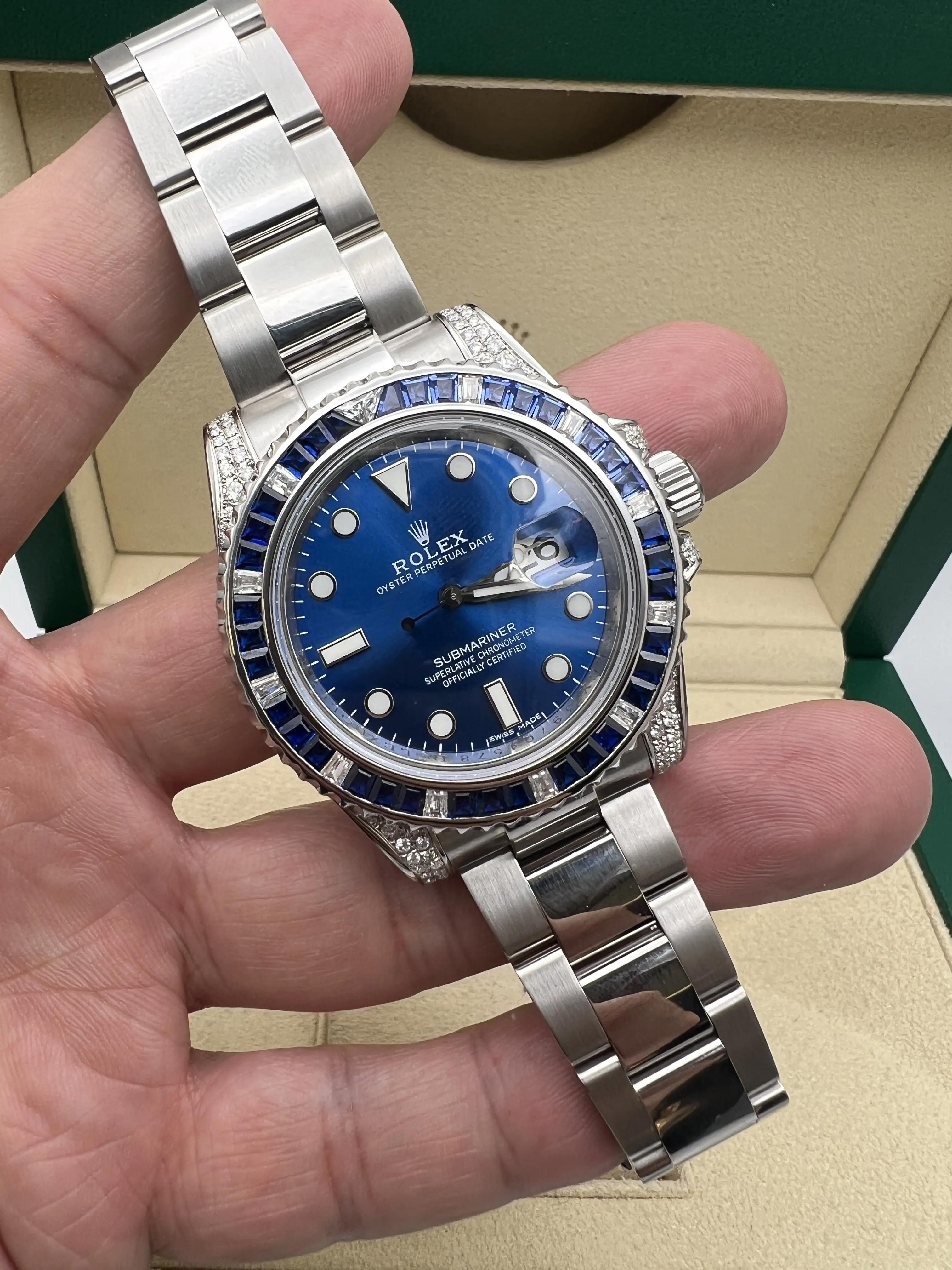 Rolex Submariner 116610 Diamond Sapphires Custom Bezel & Dial