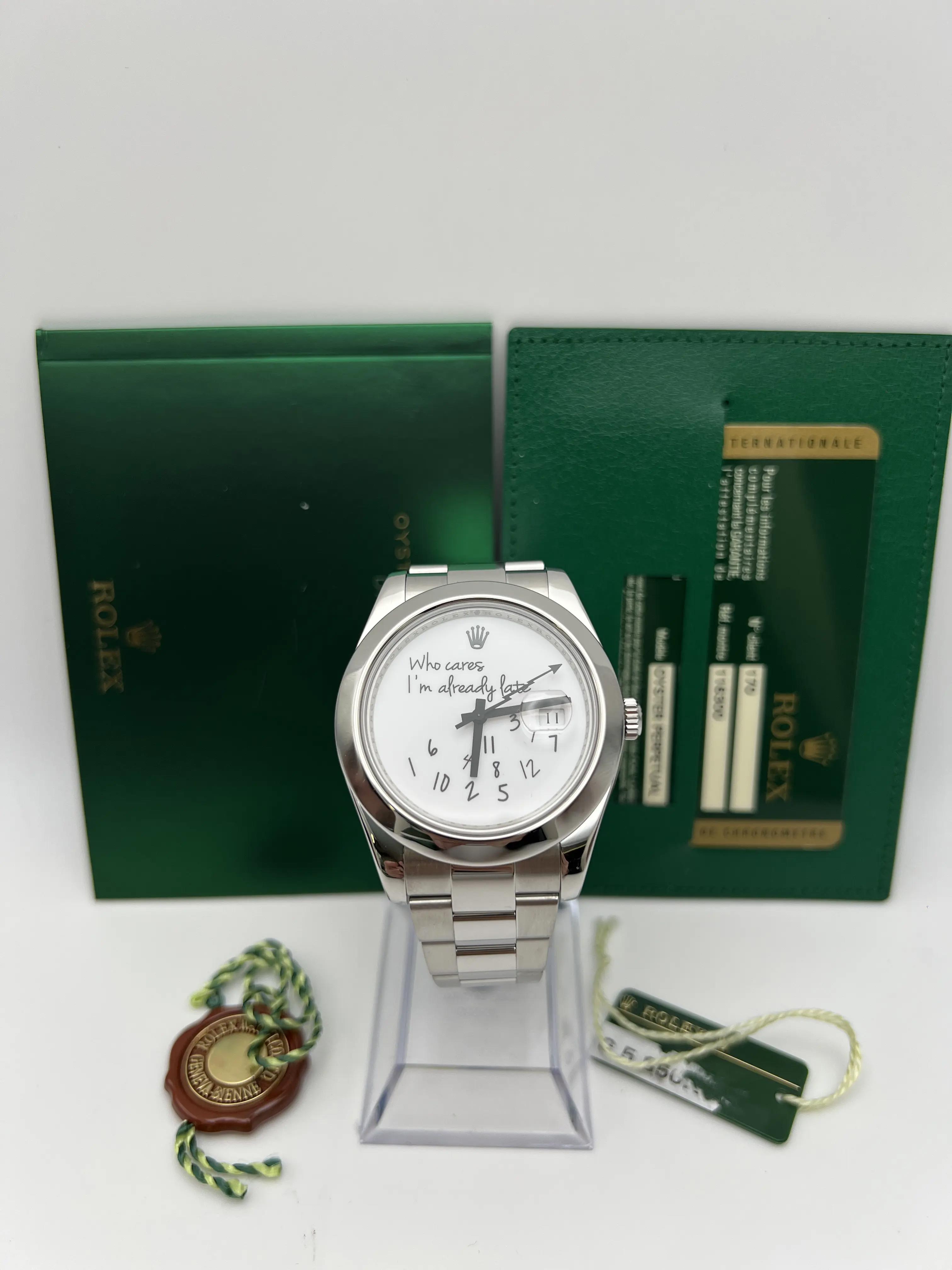 hiroさん専用ROLEX Oyster Perpetual Datejust Rolex Datejust II 116300 Who Cares I'm Already Late Black Dial