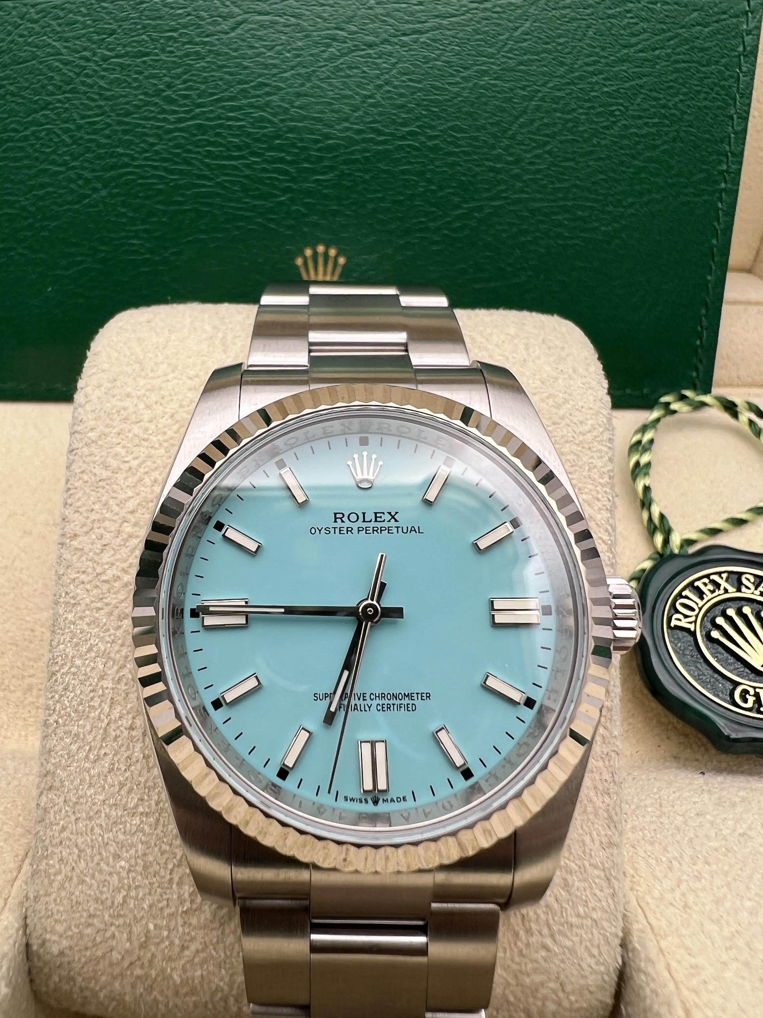 Rolex Oyster Perpetual 36mm 116034 18K Fluted Bezel Custom