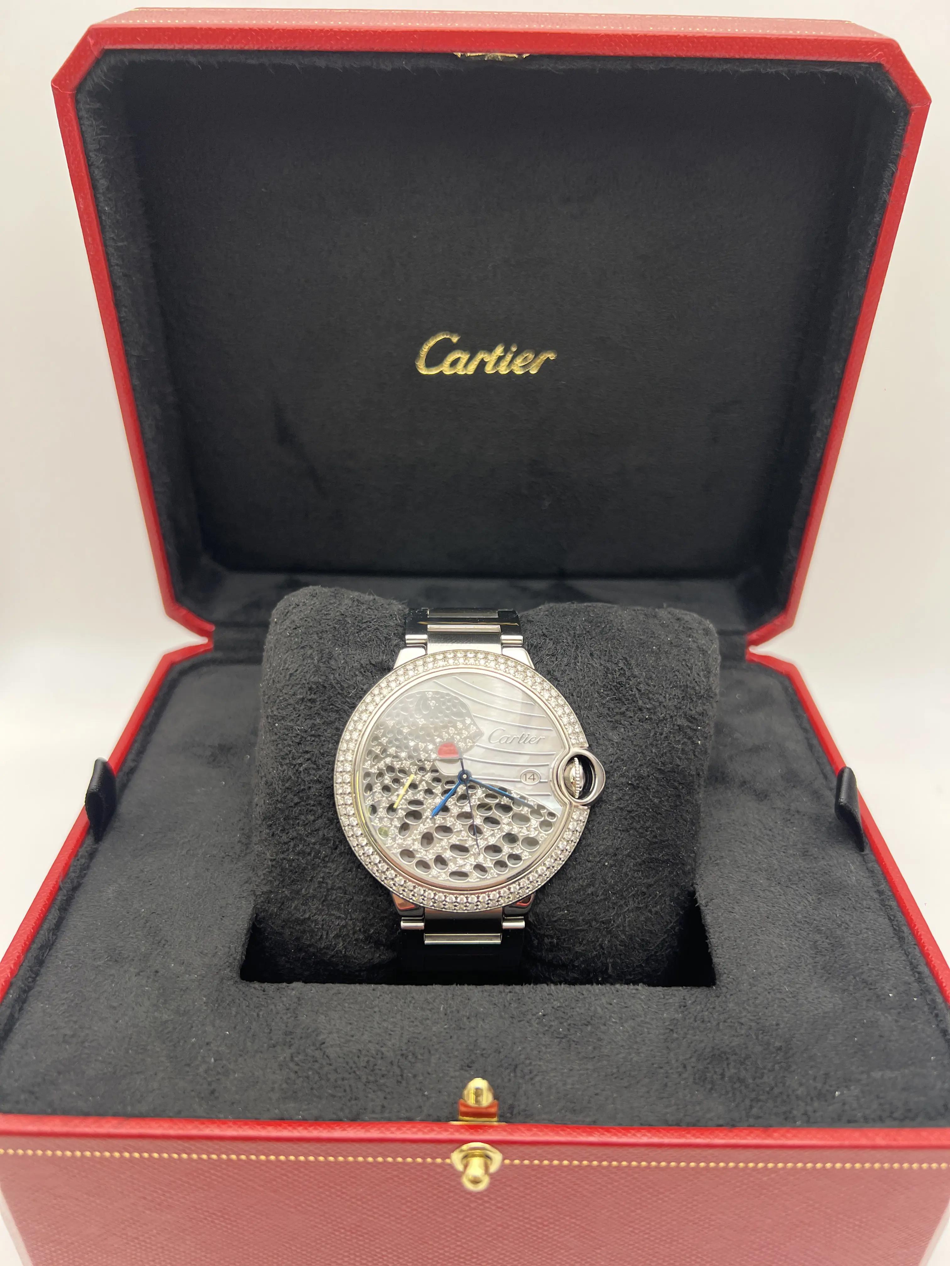Cartier Ballon Bleu 42mm Custom Diamond Panther Dial and Bezel