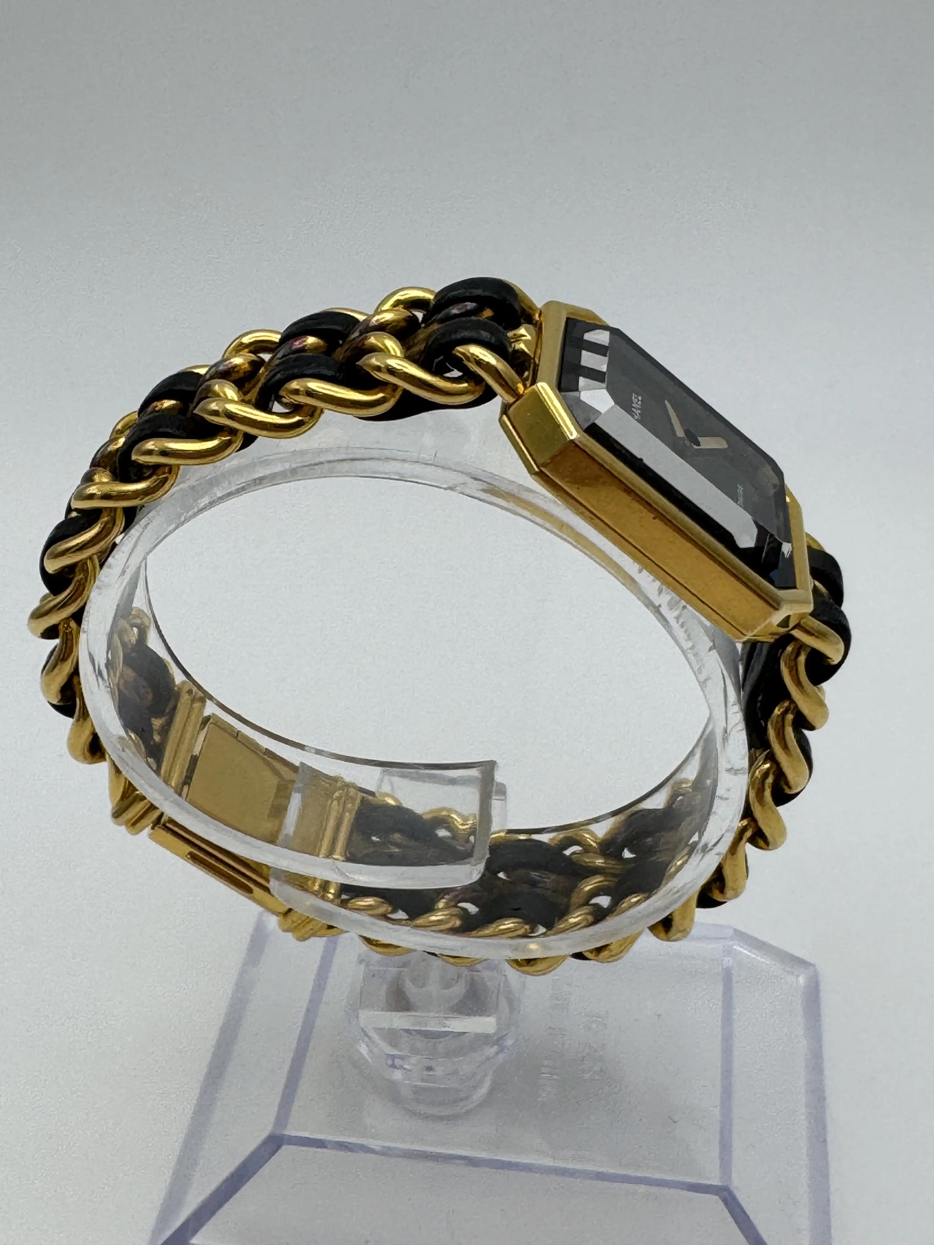 CHANEL Premier H0001 L Black 20 x 26mm Gold Leather Ladies Quartz