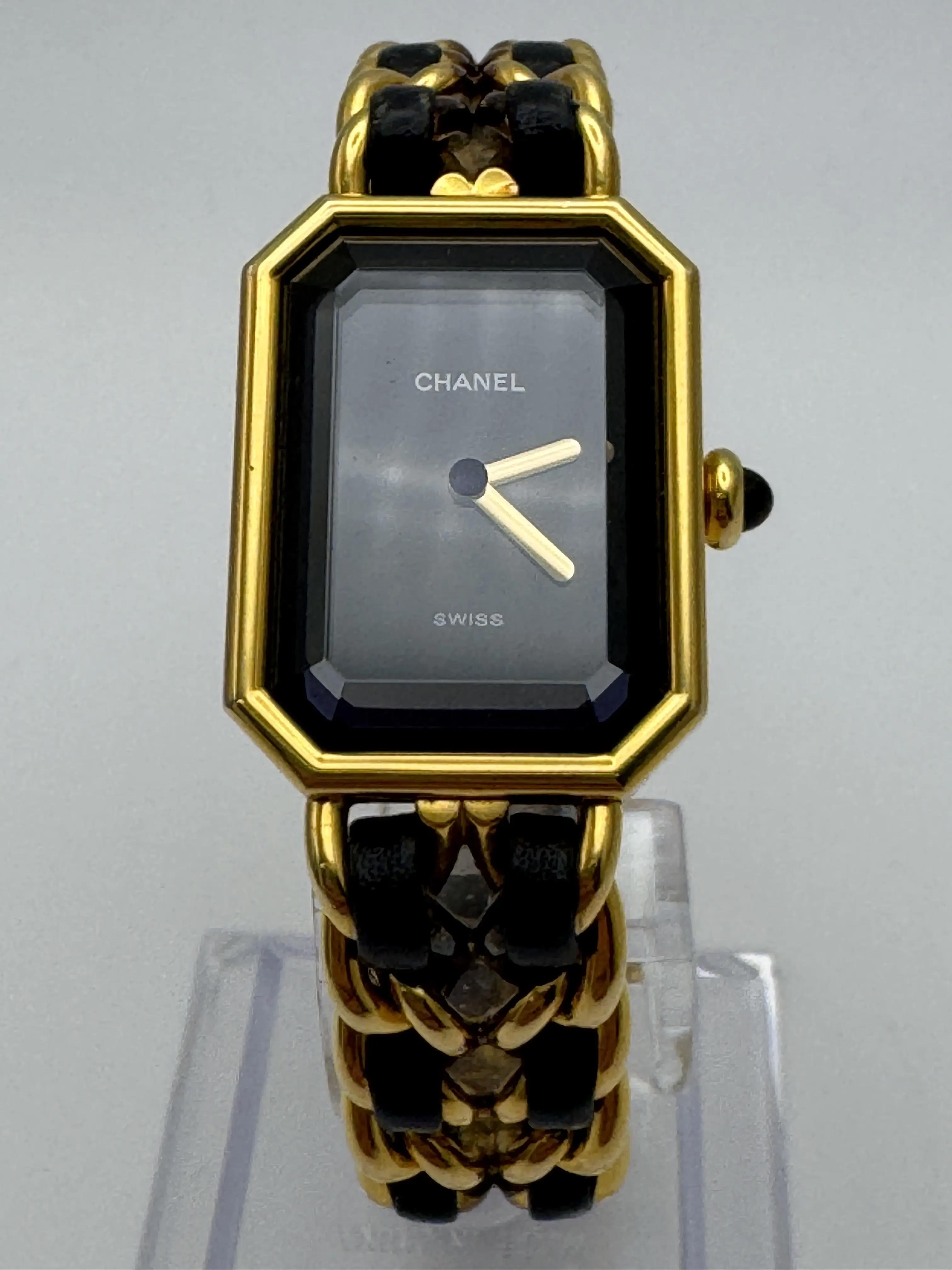 CHANEL Premier H0001 L Black 20 x 26mm Gold Leather Ladies Quartz
