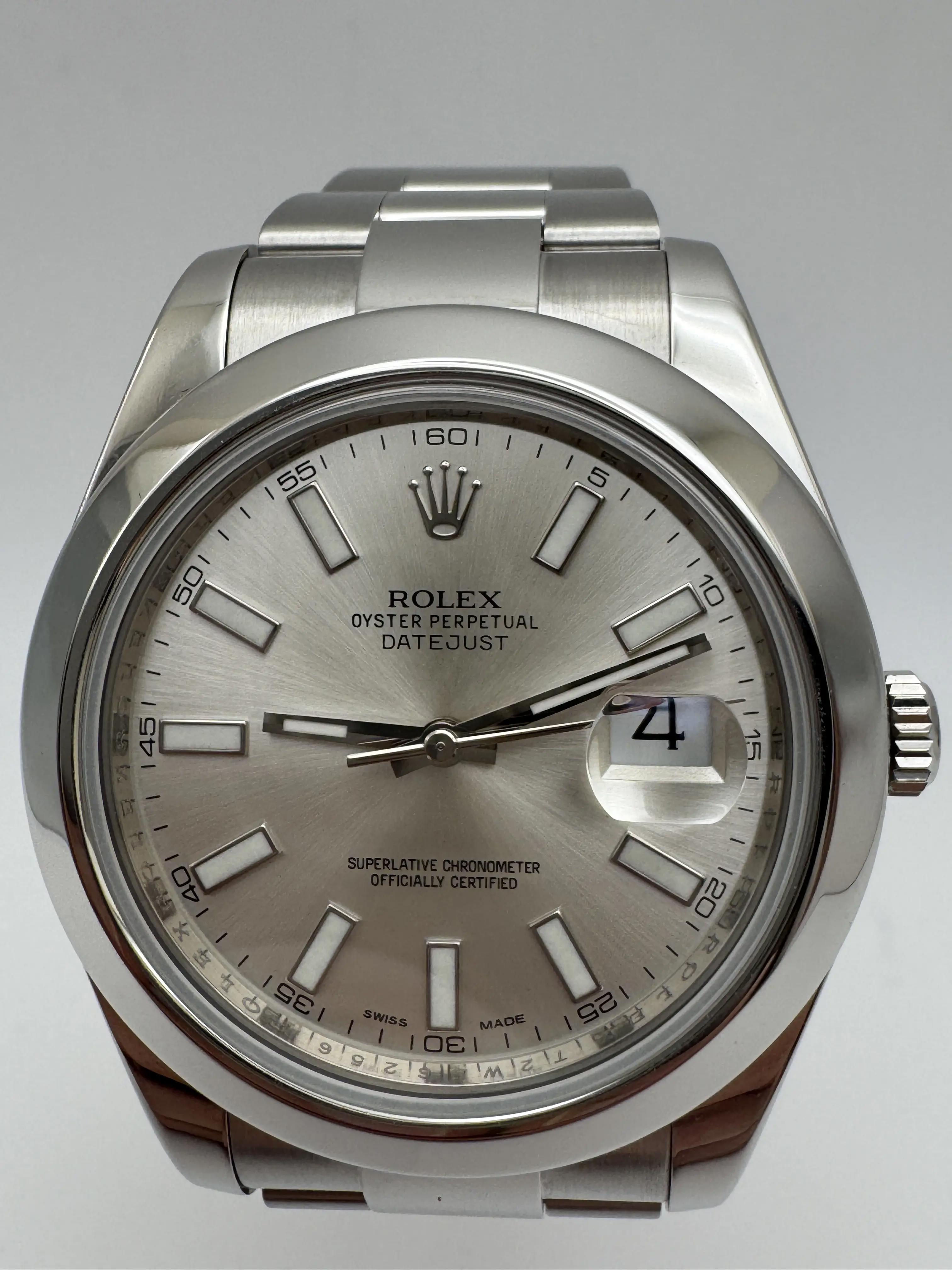プリズムストーン Rolex Datejust 41mm 116300 Silver Dial Smooth Bezel Oyster