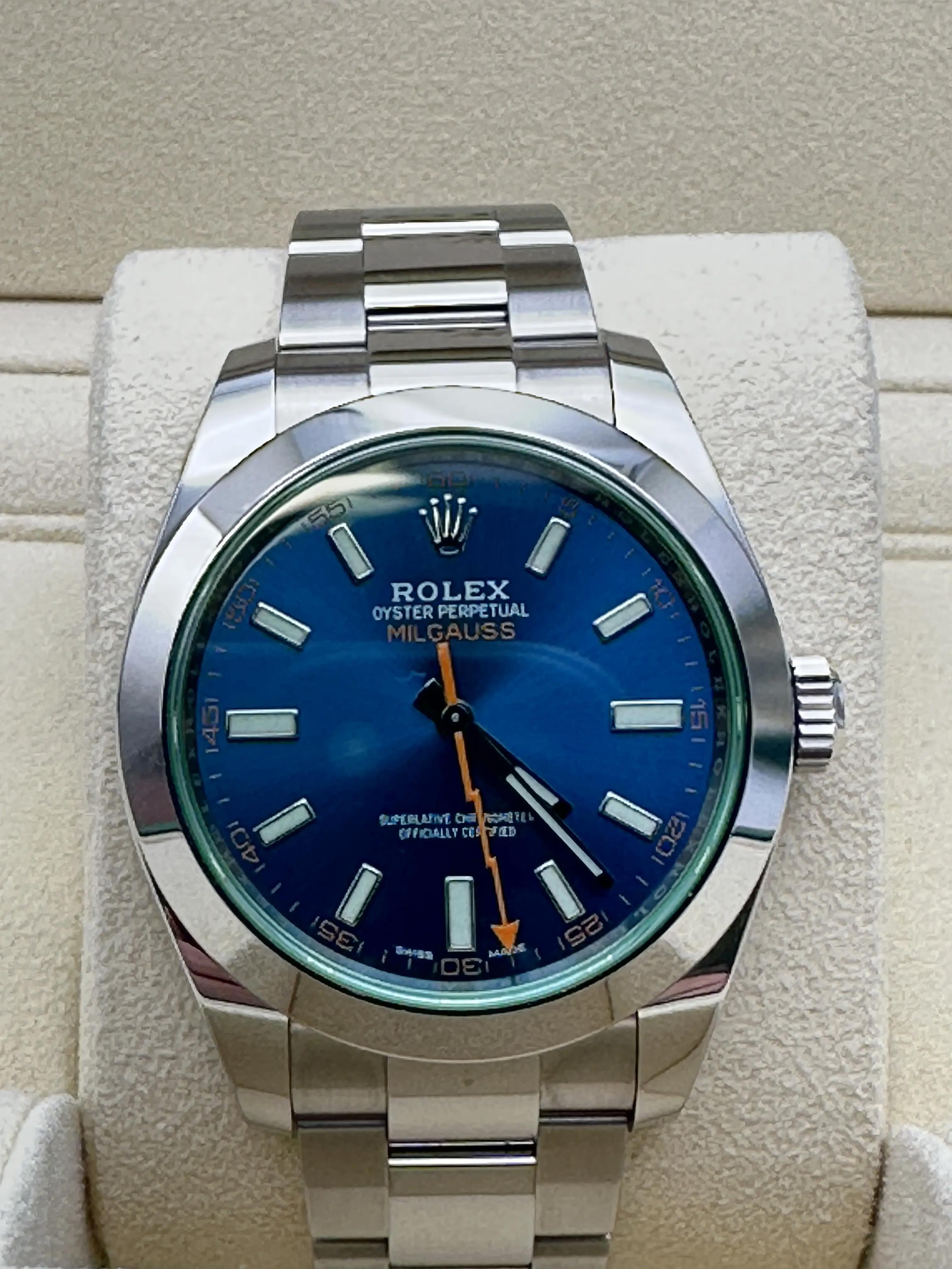 Rolex Milgauss 116400GV 40mm Z-Blue Dial Box Papers Discontinued
