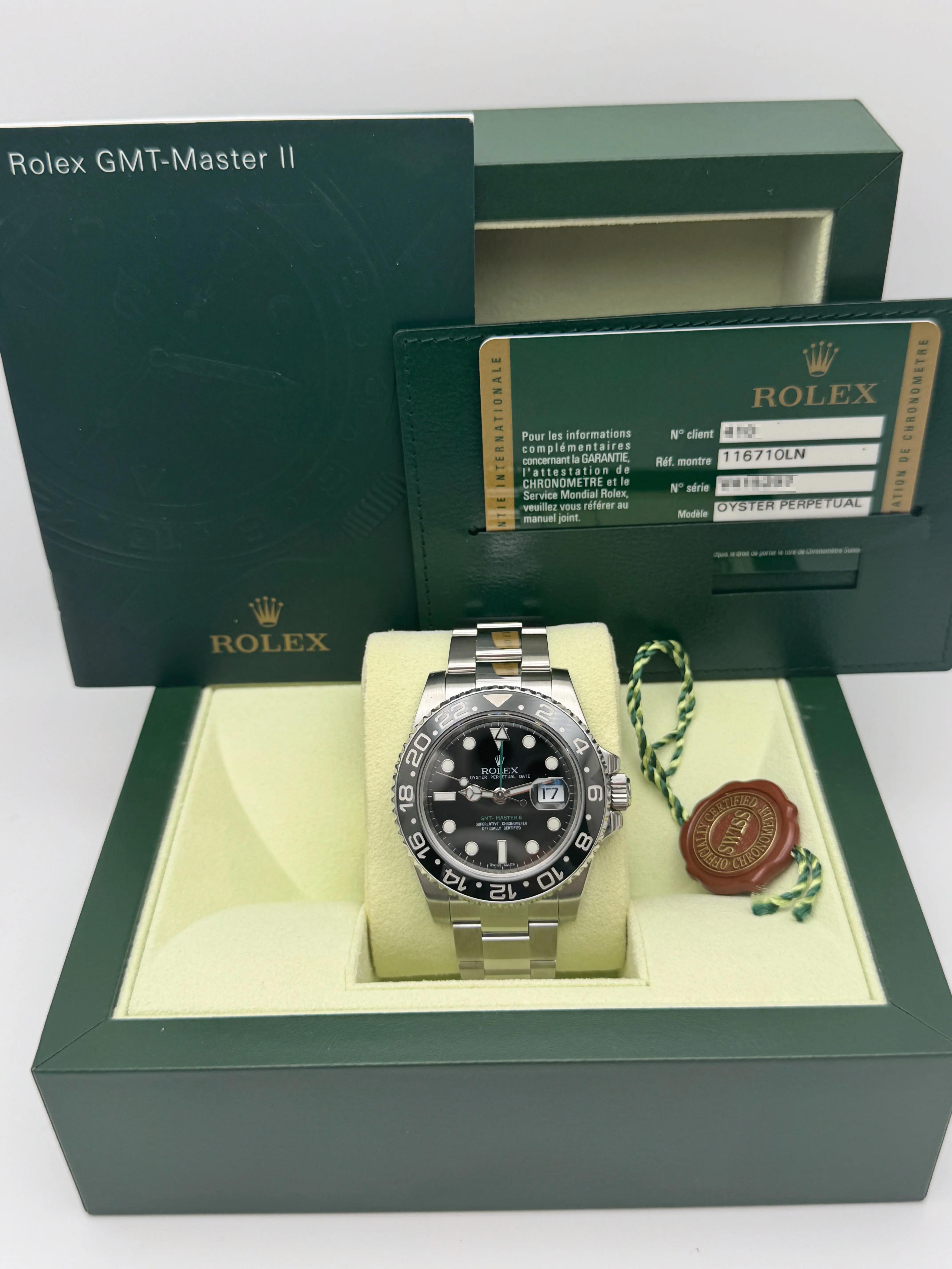 ロレックス純正ボックス　116710BLNR ほとんど未使用 Pristine Rolex GMT Master Ⅱ 116710LN 40mm Black Ceramic Bezel